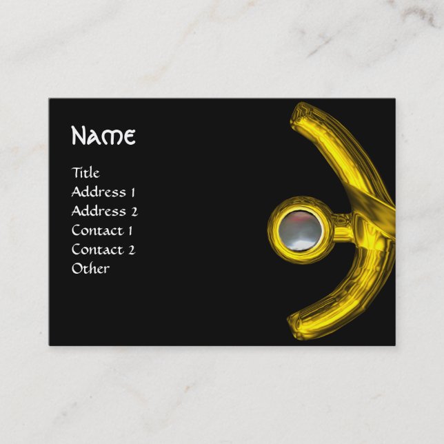 Carte De Visite PISCES MONOGRAM, Pearl noir jaune rose gris (Devant)