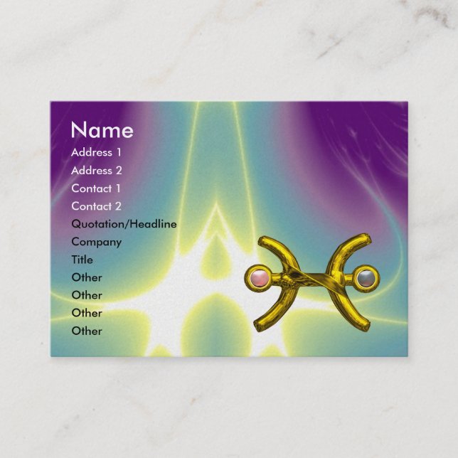 Carte De Visite PISCES OR ZODIAC SIGNE Astrologie, Perle violet (Devant)