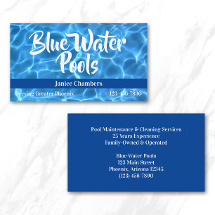 Carte De Visite Piscine Aqua Blue Photo