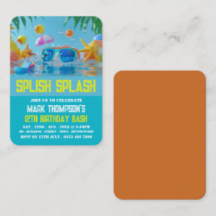 Carte De Visite Piscine ensoleillée, fête de la piscine Billets de