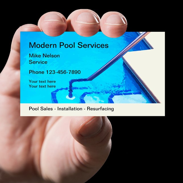 Carte De Visite Piscine Service Design moderne (Créateur téléchargé)