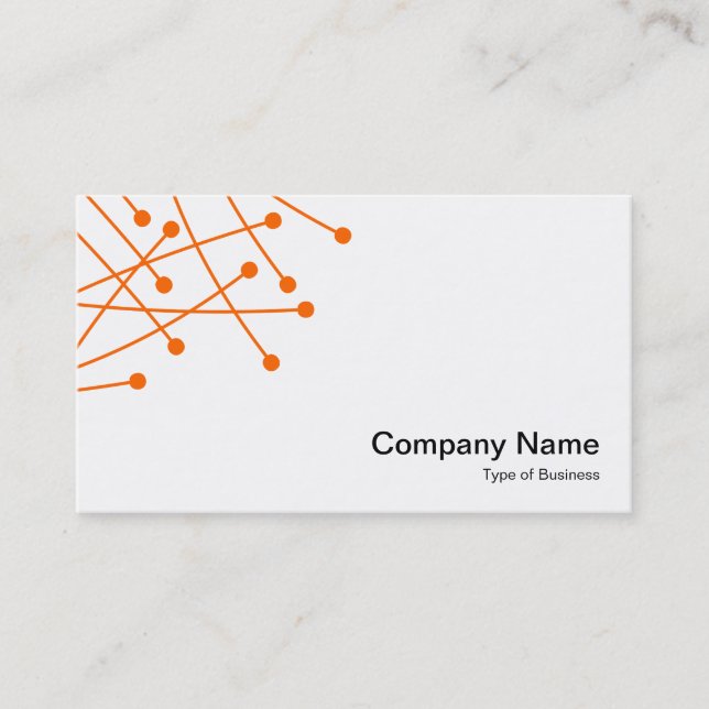 Carte De Visite Pistes de particules - Orange sur fond blanc (Devant)