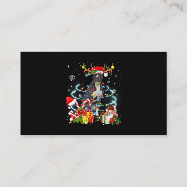 Carte De Visite Pittie Reindeer Joyeux pyjama X (Devant)