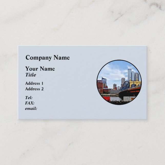 Carte De Visite Pittsburgh PA - Train par le pont Smithfield St (Devant)
