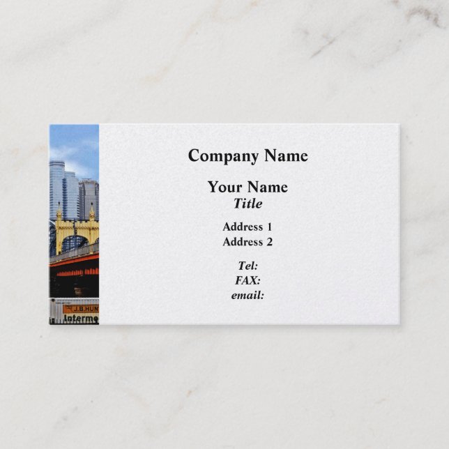 Carte De Visite Pittsburgh PA - Train par le pont Smithfield St (Devant)