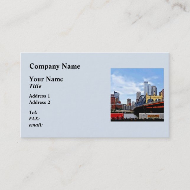 Carte De Visite Pittsburgh PA - Train par le pont Smithfield St (Devant)