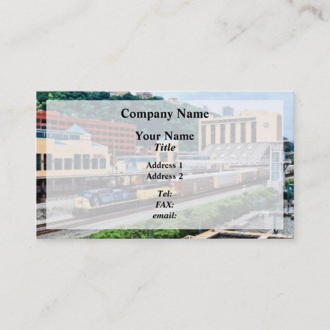 Carte De Visite Pittsburgh PA - Train passant par Station Square (Devant)