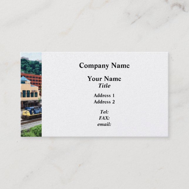 Carte De Visite Pittsburgh PA - Train passant par Station Square (Devant)