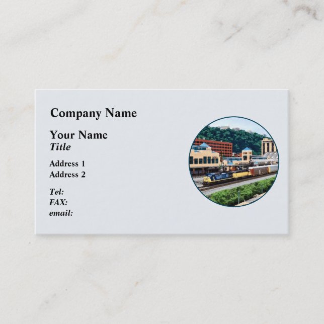 Carte De Visite Pittsburgh PA - Train passant par Station Square (Devant)