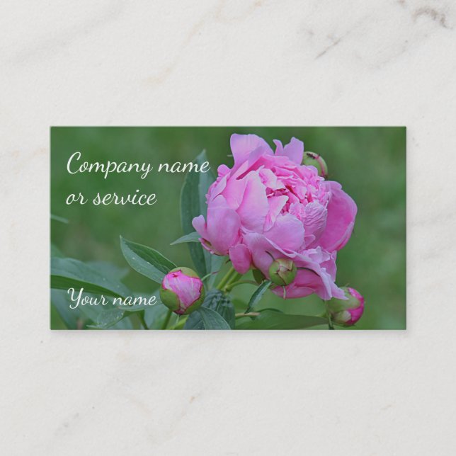 Carte De Visite Pivoine rose (Devant)