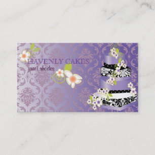 Carte De Visite PixDezine damask+pâtisserie de gâteau lilas