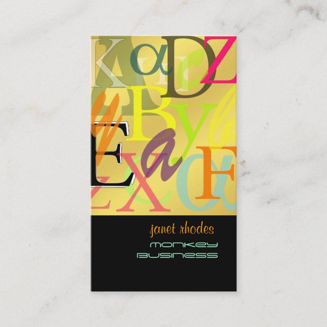 Carte De Visite PixDezines ABC, grec Alpha (Devant)