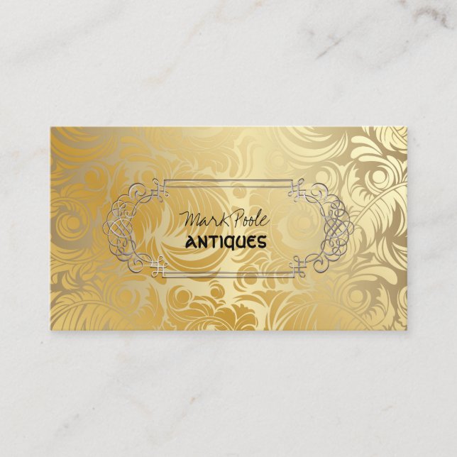Carte De Visite PixDezines ANTIQUE FAUX GOLD DAMASK (Devant)