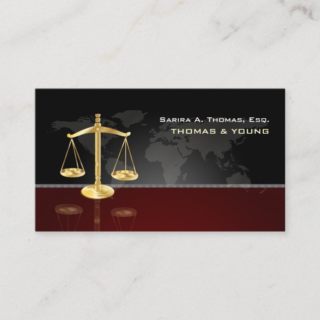 Carte De Visite PixDezines ATTORNEY, MASCULIN /GRAPHITE+MAROON (Devant)