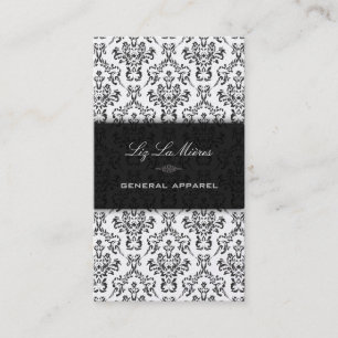 Carte De Visite PixDezines Black Arianna Vintage Damask