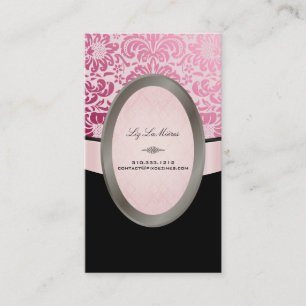 Carte De Visite PixDezines Black, Pink Fidora Damask