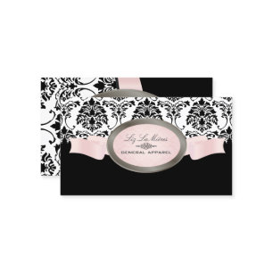 Carte De Visite PixDezines Black, Pink, White Florentius Damask