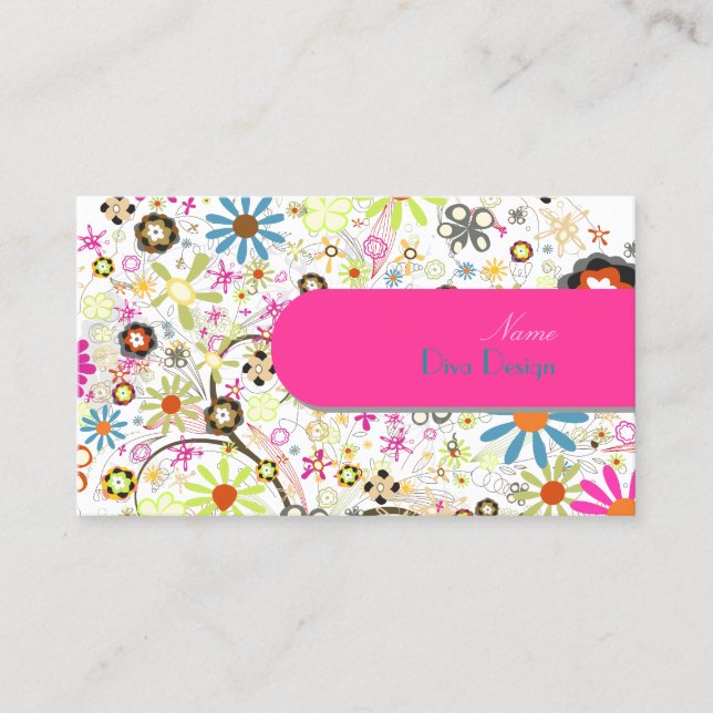 Carte De Visite PixDezines Blooms, BusinessCard (Devant)