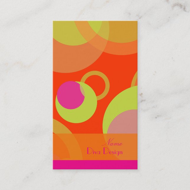 Carte De Visite PixDezines bulles de morue / Syle rétro + Couleurs (Devant)