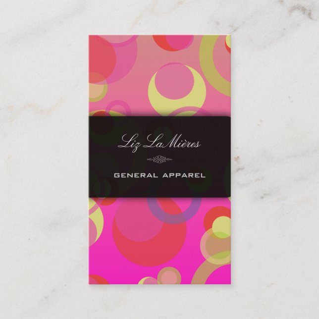 Carte De Visite PixDezines bulles de morue / Syle rétro + Couleurs (Devant)