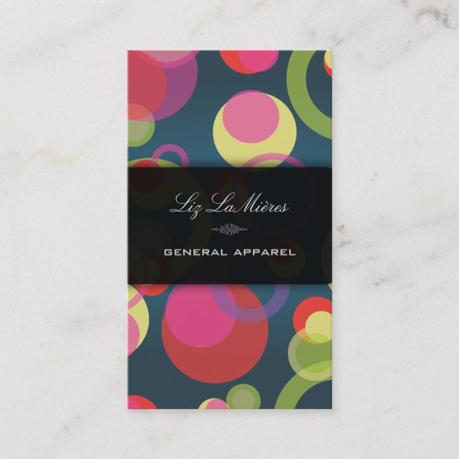 Carte De Visite PixDezines bulles de morue / Syle rétro + Couleurs (Devant)