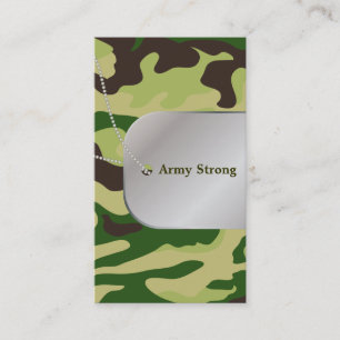 Carte De Visite PixDezines Camouflage vert+Chien+Tags