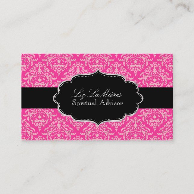 Carte De Visite PixDezines Céline rose Damask/DO-IT-YOURSELF coule (Devant)
