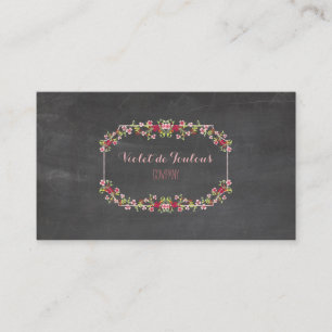 Carte De Visite PixDezines Chalkboard+Petite Fleurs