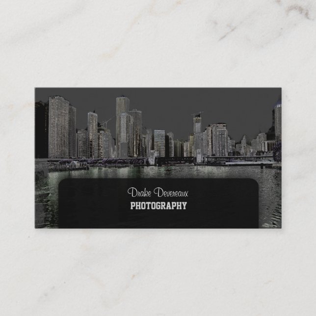 Carte De Visite PixDezines City Scape, Lakeshore, Chicago/Grey (Devant)
