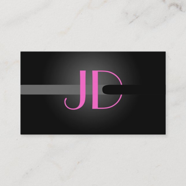 Carte De Visite PixDezines Cool Neon Lights Monogramme (Devant)