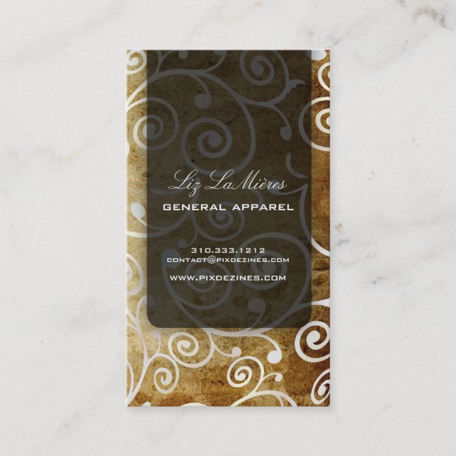 Carte De Visite PixDezines cupcakes tourbillons + or (Devant)