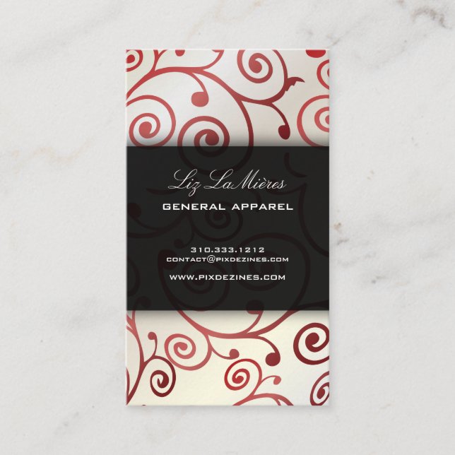 Carte De Visite PixDezines cupcakes tourbillons + rouge rubis (Devant)