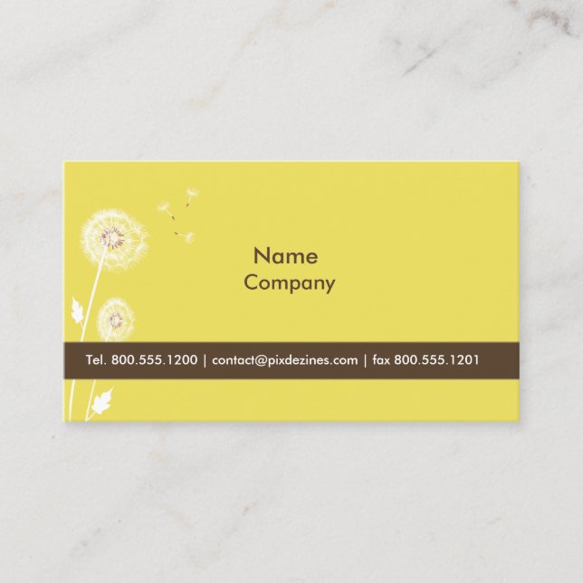 Carte De Visite PixDezines dandelions citron jaune (Devant)