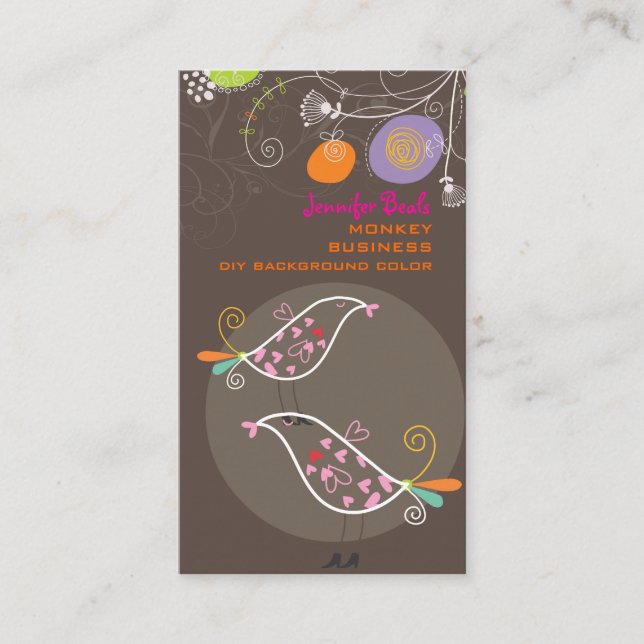 Carte De Visite PixDezines dandelions+inséparables/do-it-yourself  (Devant)