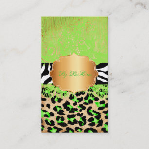 Carte De Visite PixDezines dentelle vintage violette+guépard+zèbre