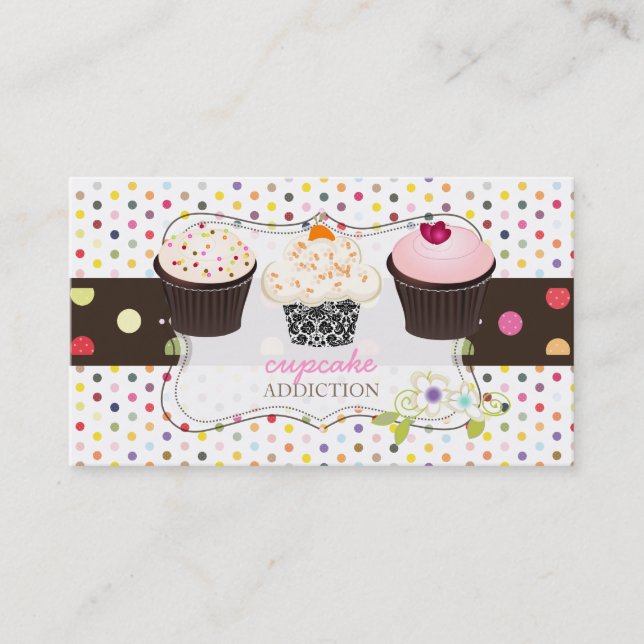 Carte De Visite PixDezines do-it-yourself cupcake+pois (Devant)
