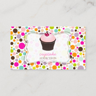 Carte De Visite PixDezines do-it-yourself cupcake+pois arc-en-ciel