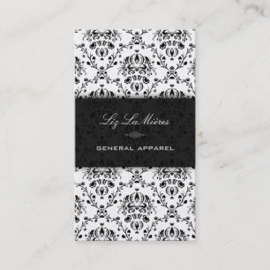 Carte De Visite PixDezines Dolcè Vintage Damask noir