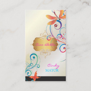 Carte De Visite PixDezines Dragonflies Papillons Rainbow Swirls
