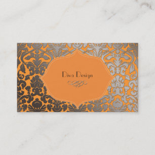 Carte De Visite PixDezines fausse flora argent damask/do-it-yourse