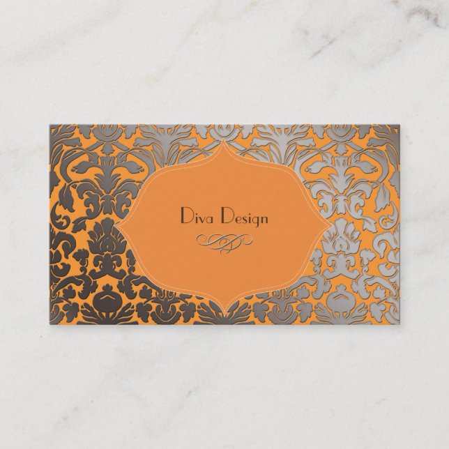 Carte De Visite PixDezines fausse flora argent damask/do-it-yourse (Devant)