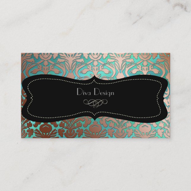 Carte De Visite PixDezines faux flora de cuivre damask/do-it-yours (Devant)