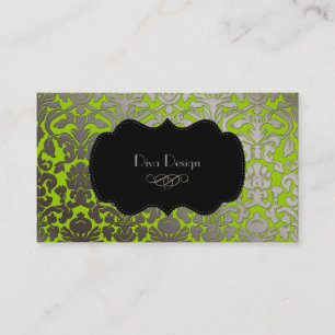 Carte De Visite PixDezines faux flore argent damas/do-it-yourself 