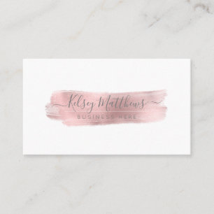 Carte De Visite PixDezines Faux Rose Gold Coup de pinceau