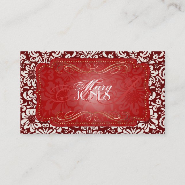 Carte De Visite PixDezines Fidora Vintage Damask (Devant)