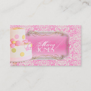 Carte De Visite PixDezines Fidora Vintage Damask, Mariage Cake