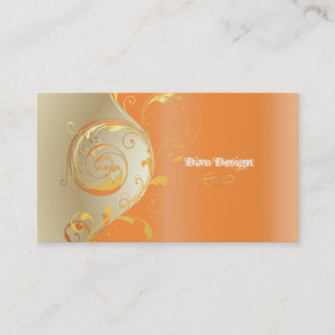 Carte De Visite PixDezines Filigree+tourbillons/or+orange/do-it-yo