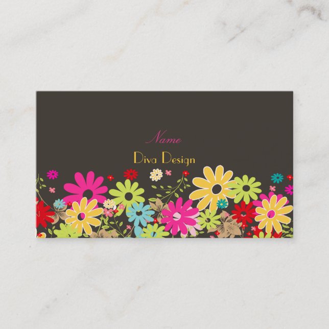 Carte De Visite PixDezines Fleurs estivales/do-it-yourself couleur (Devant)