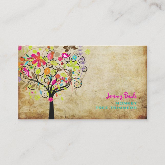 Carte De Visite PixDezines fleurs printanières/bordures d'arbres  (Devant)