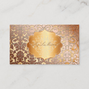 Carte De Visite PixDezines FLORA DAMASK FAUX COPPER+PARCHMENT